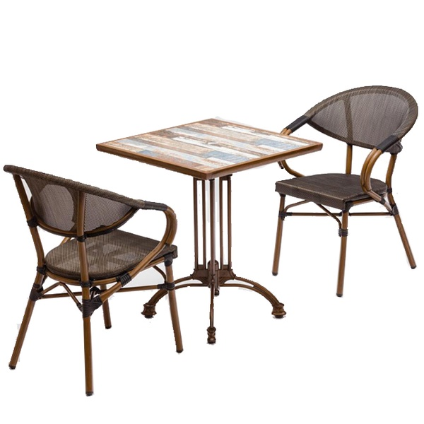 Cafe & Bistro Chaises de patio en bois courbé Série TC-08025 (1)