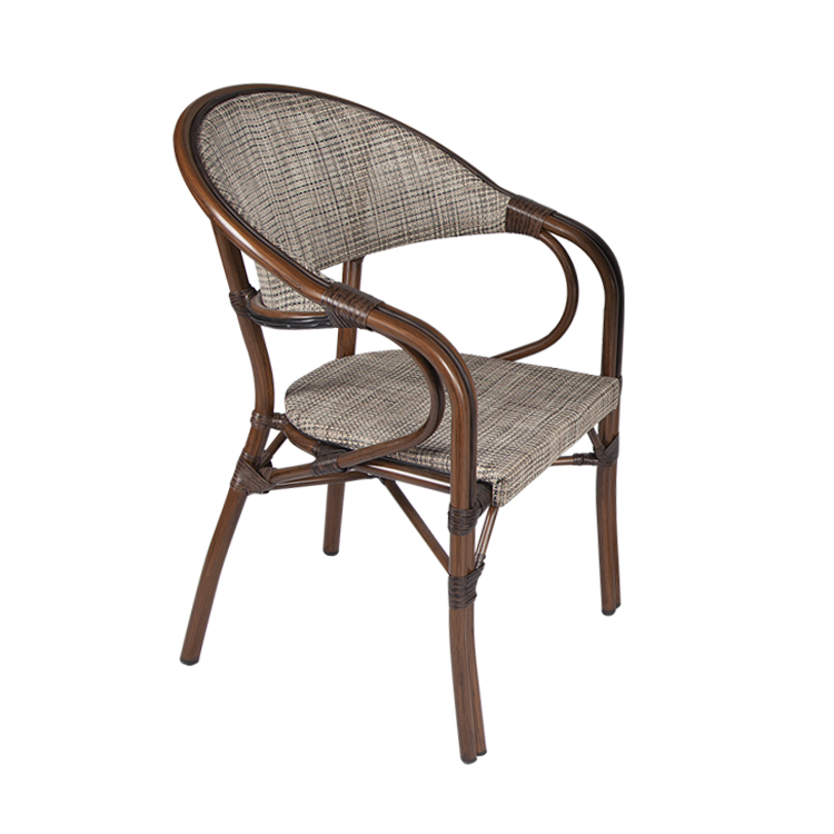 Chaise en aluminium extérieure de meubles de restaurant de jardin de café de textilène TC-201149