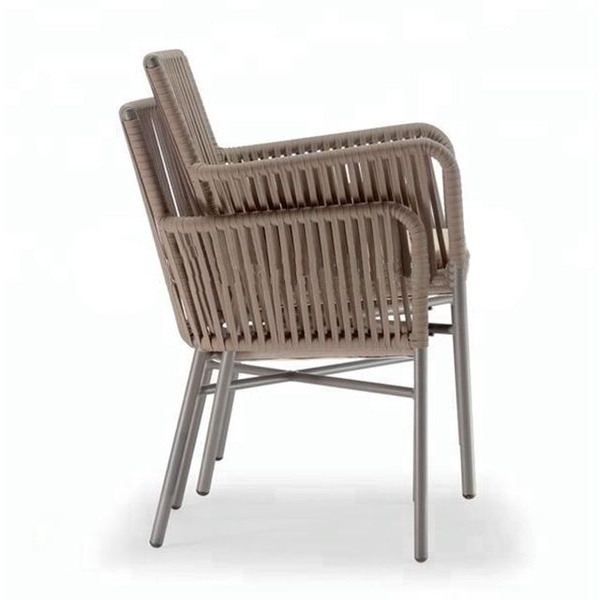 Chaise d'extérieur empilable en corde d'aluminium en gros 【RC -20132】